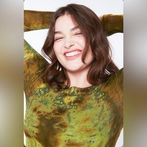 AMB Hidden Marble RAW EDGE Second Skin Stretchy Top, Women’s One Size Shirt